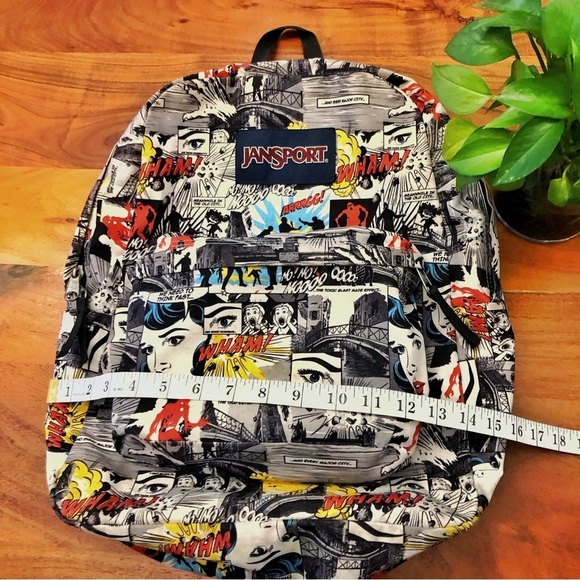 💥REAR Jansport Comic Pop Print Backpack Bold Comic Retro Graphic. - Picture 11 of 13